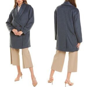 Avec Les Filles Shawl Collar Coat in Steel